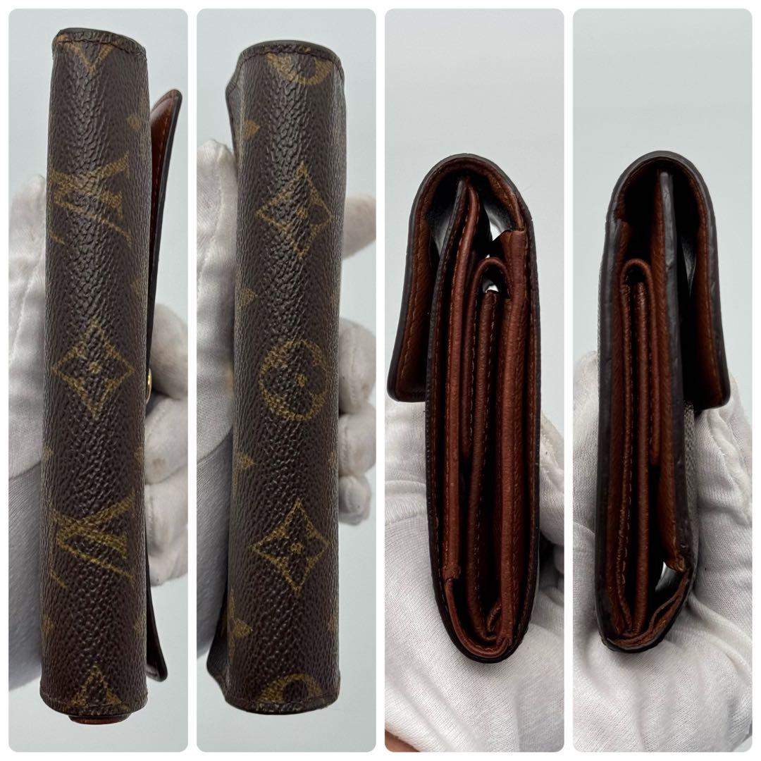 美品✨️ルイヴィトン　モノグラム　ポルトトレゾール　エテュイパピエ　三つ折り財布