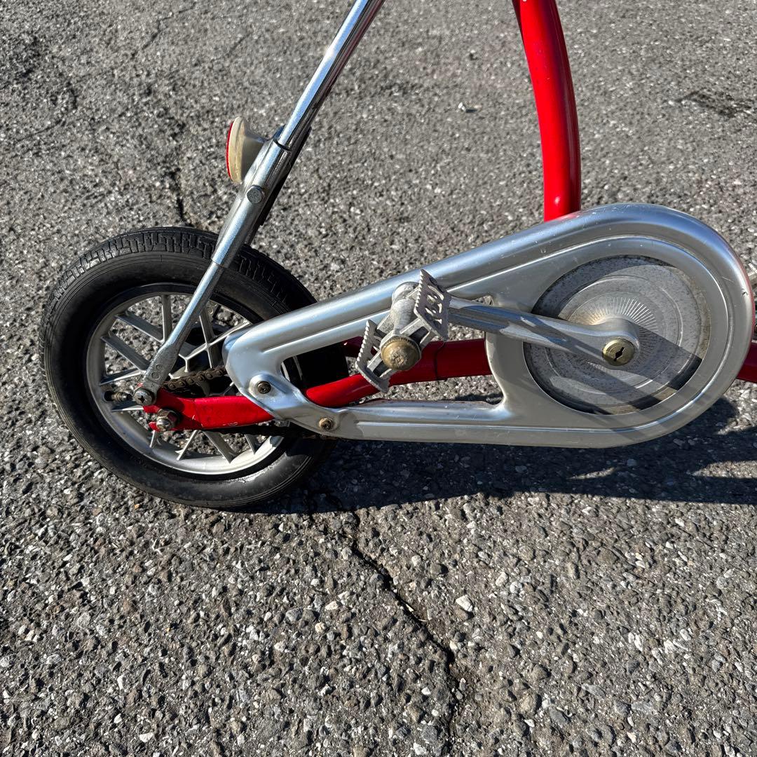 ブリヂストン、折りたたみ自転車 赤 スチールフレーム￼、ワンタッチピクニカ、