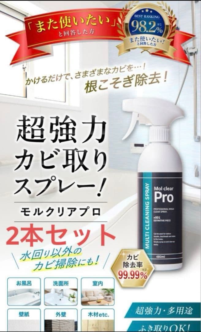 モルクリアプロ カビ取りスプレー 2本セット