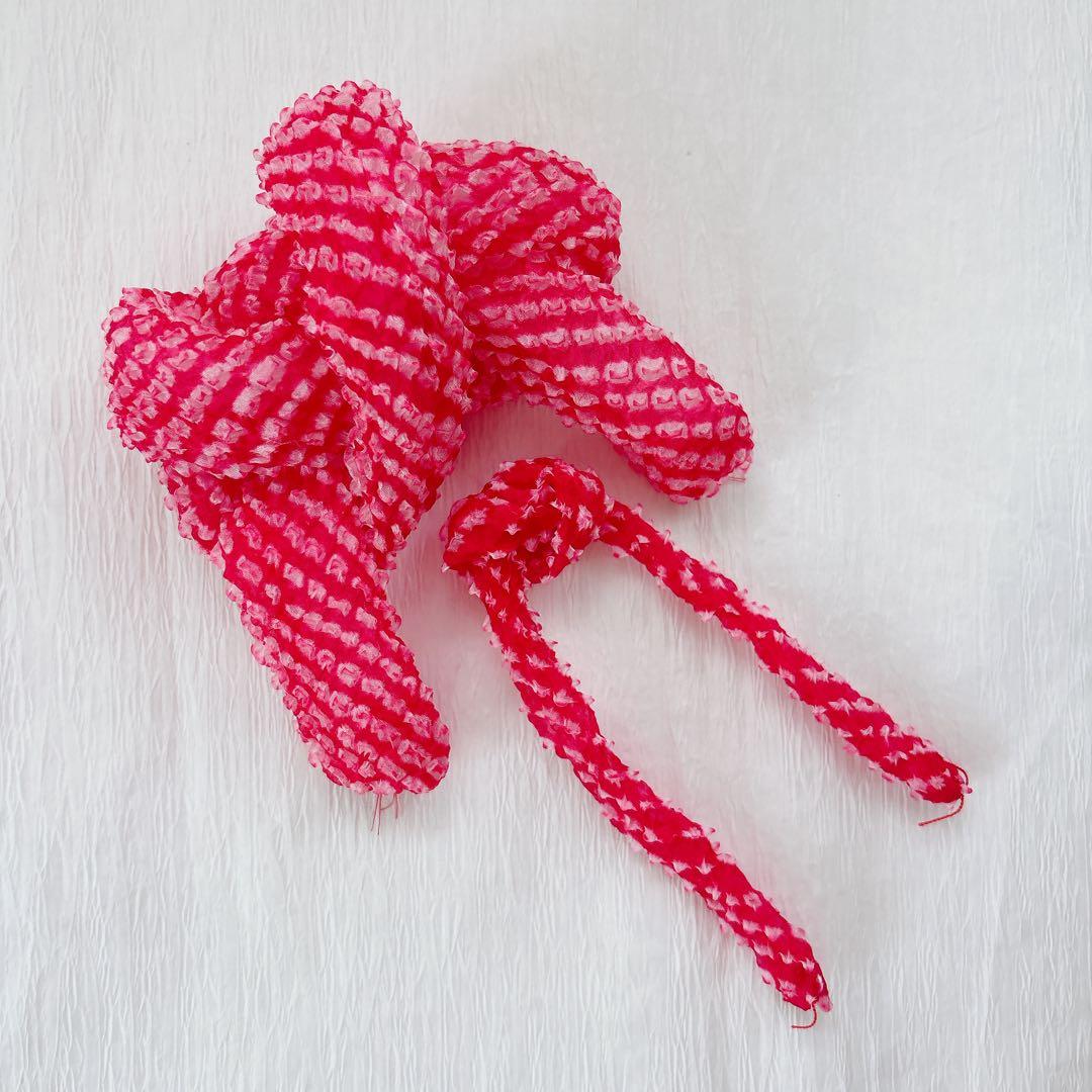 七五三　赤　ピンク　勝山かんざし　髪飾り　簪　かのこ　ちんころ　日本髪　７歳