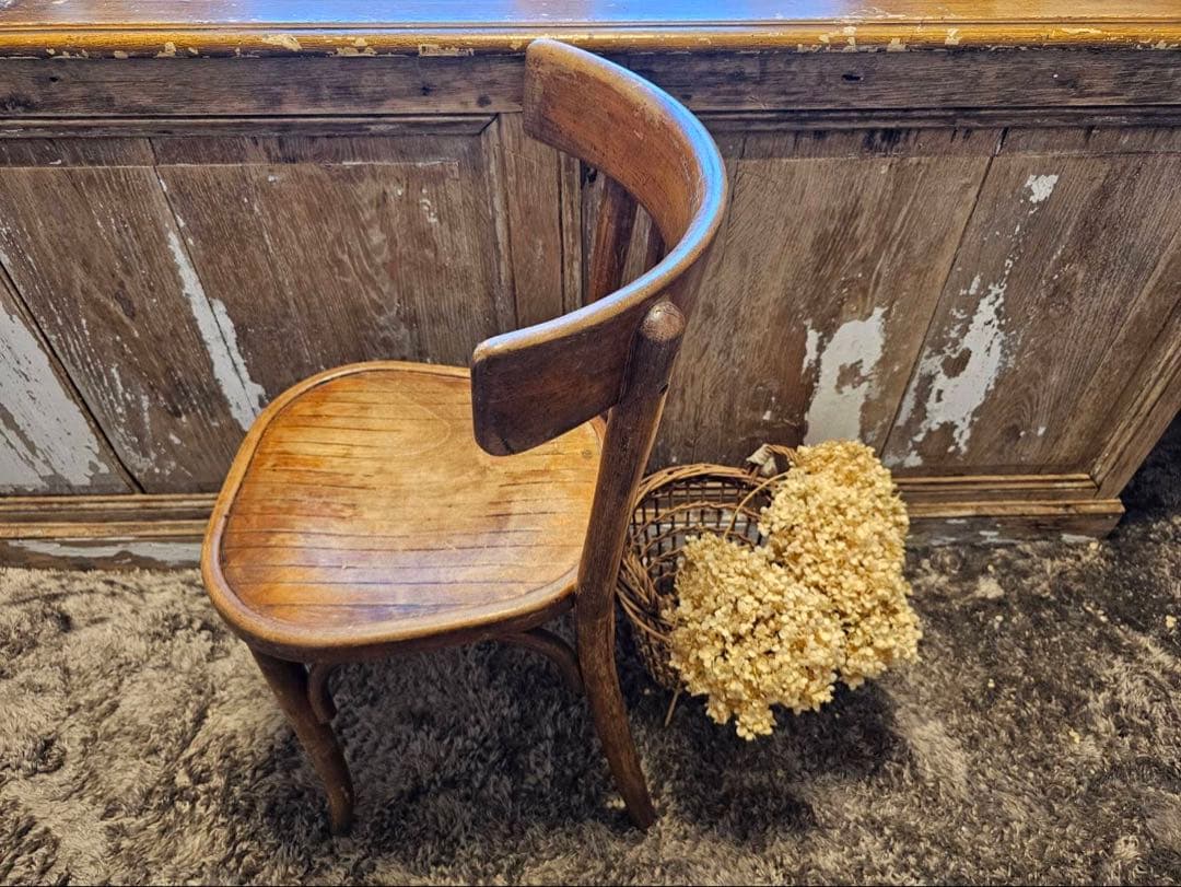 フランス　アンティーク　カフェチェアC　【送料込み】