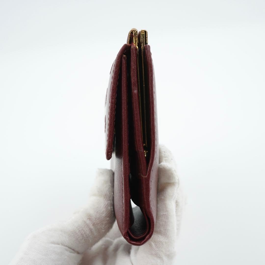 ✨極美品・箱付き✨　DIOR ディオール　二つ折り　がま口　エンボスロゴ　レザー