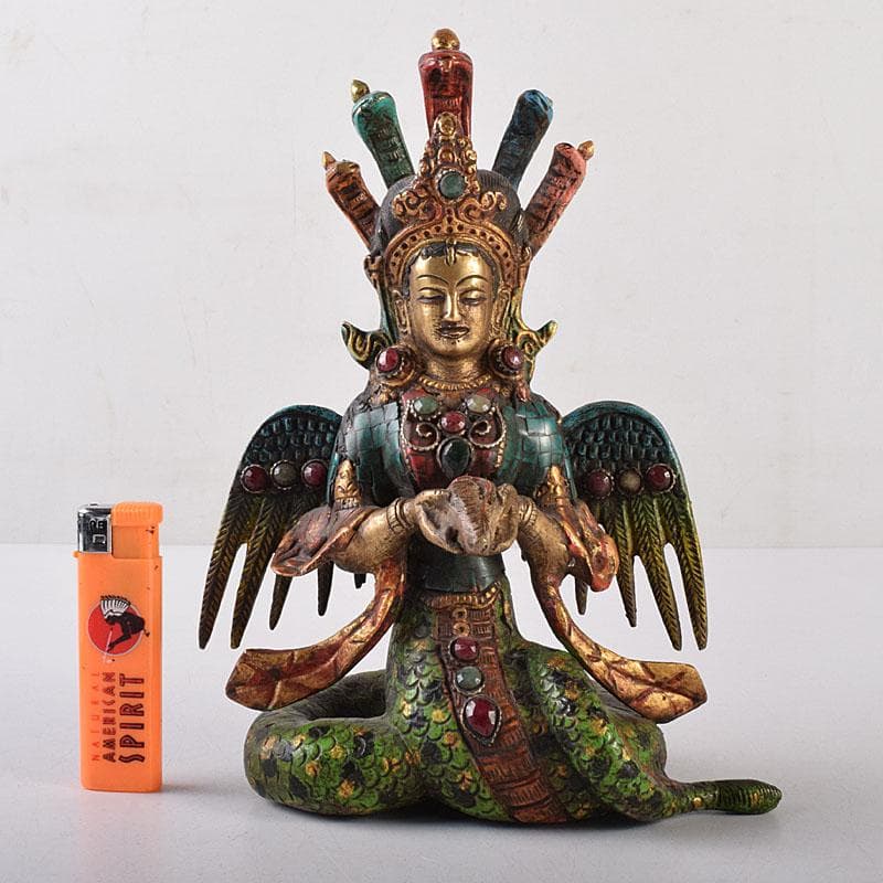 仏教美術　古銅鍍金彩色　彩繪描金嵌寶石　チベット仏　仏像　置物　V　8118