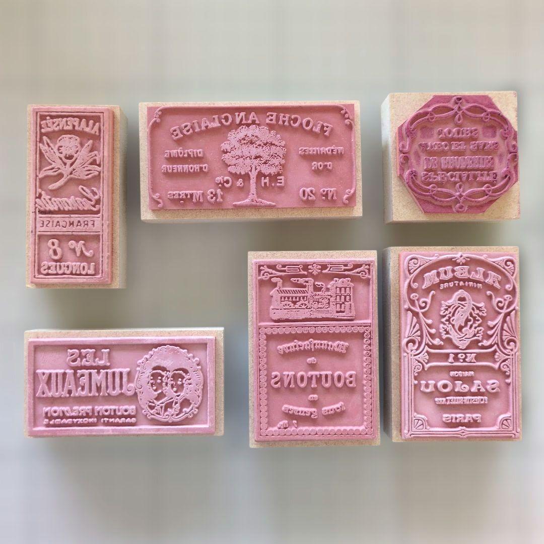 販売終了品 希少フェリシモ スタンプ6個セット サジュー 木製スタンプ