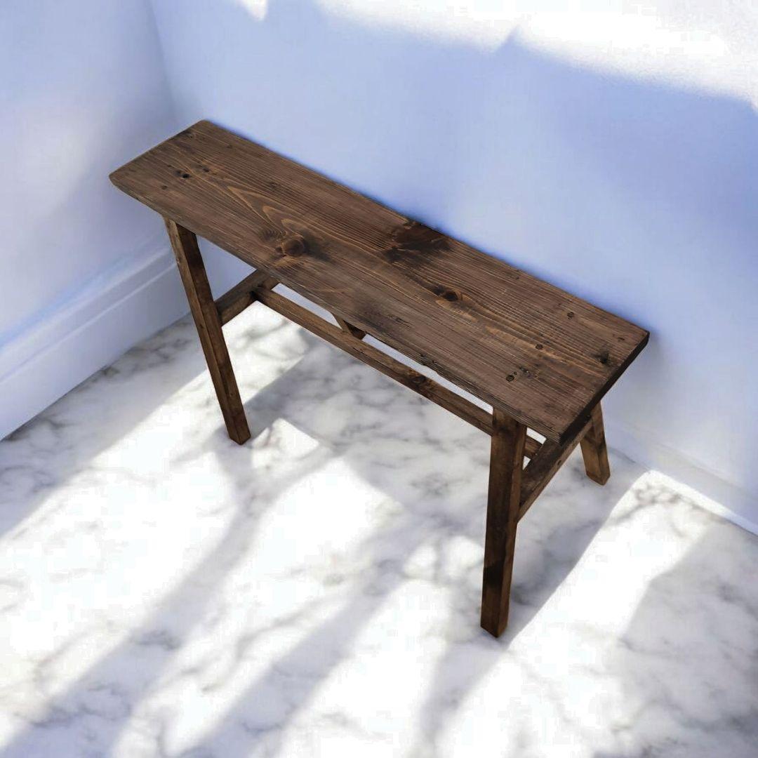 新生活を彩るシンプルな木製/ベンチ/スツールチェア/ウォルナットカラー