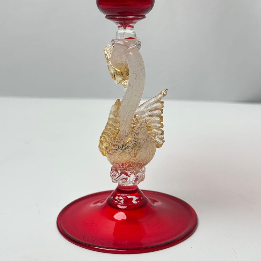 【超希少】Elite Mrano ヴェネチアンガラス ムラーノガラス 金彩 白鳥