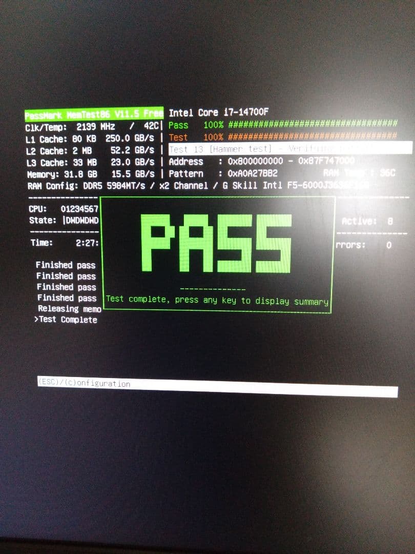 G.SKILL DDR5-6000 32GB(16GBx2) メモリ