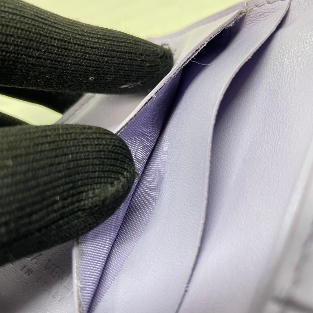 2978 ボッテガヴェネタ 三つ折り財布 カセット マキシ パープル レザー