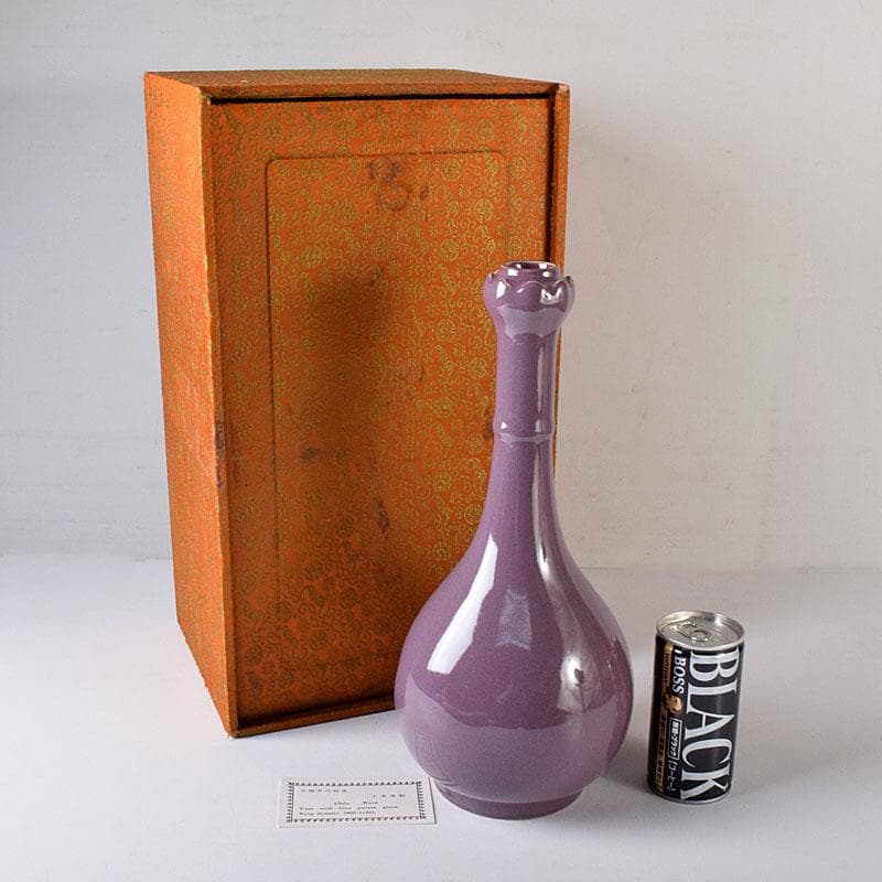 中国　宋代　鈞窯　丁香紫釉　蒜口瓶　M 7640C