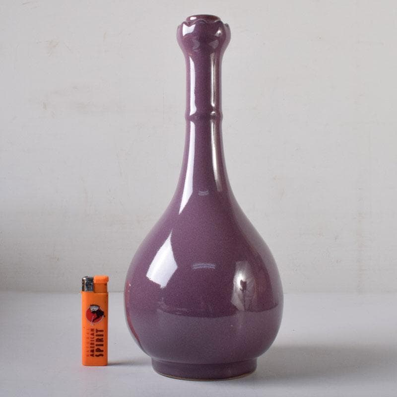 中国　宋代　鈞窯　丁香紫釉　蒜口瓶　M 7640C