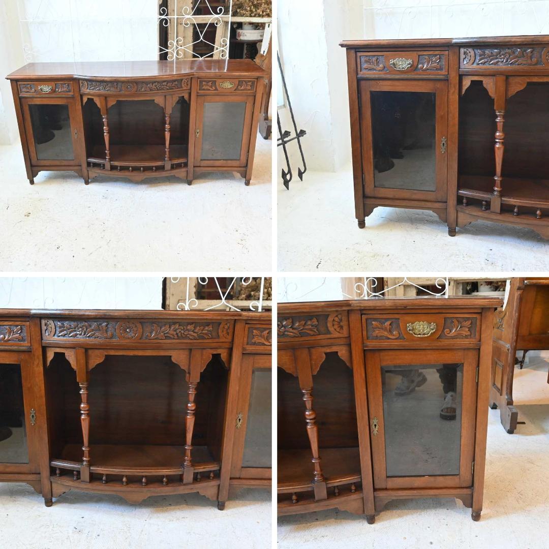 浅*郎様 L3612-91 英国アンティーク マホガニー サイドボード 飾り棚