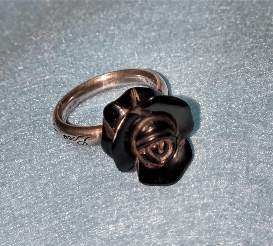 アーリー　agate アガット オニキスの薔薇リング