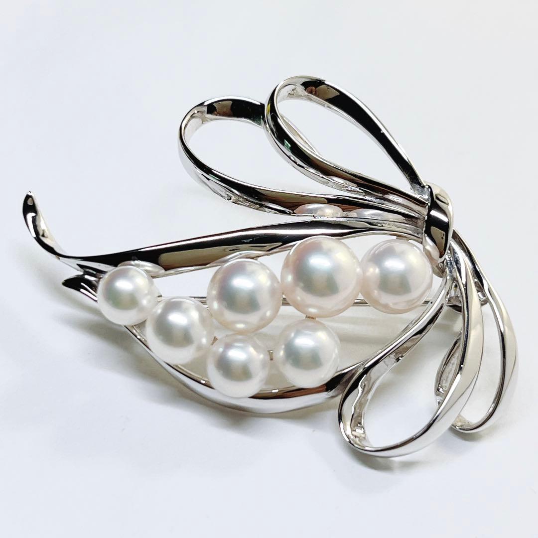 【未使用品級】✨MIKIMOTO ミキモト パール　　ブローチ　リボン　フラワー