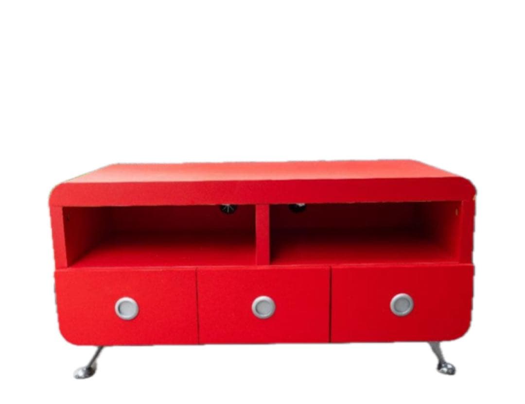 スペースエイジ テレビ台 赤 ローボード 70s レトロフューチャー 収納付き