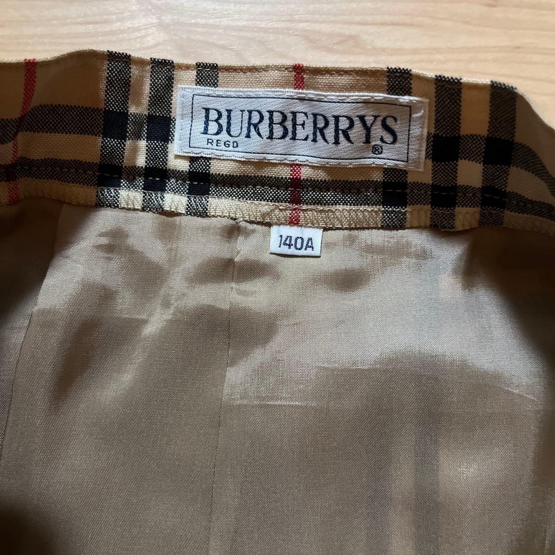 【美品】BURBERRYS ウール100% ノバチェック柄スカート 140cm