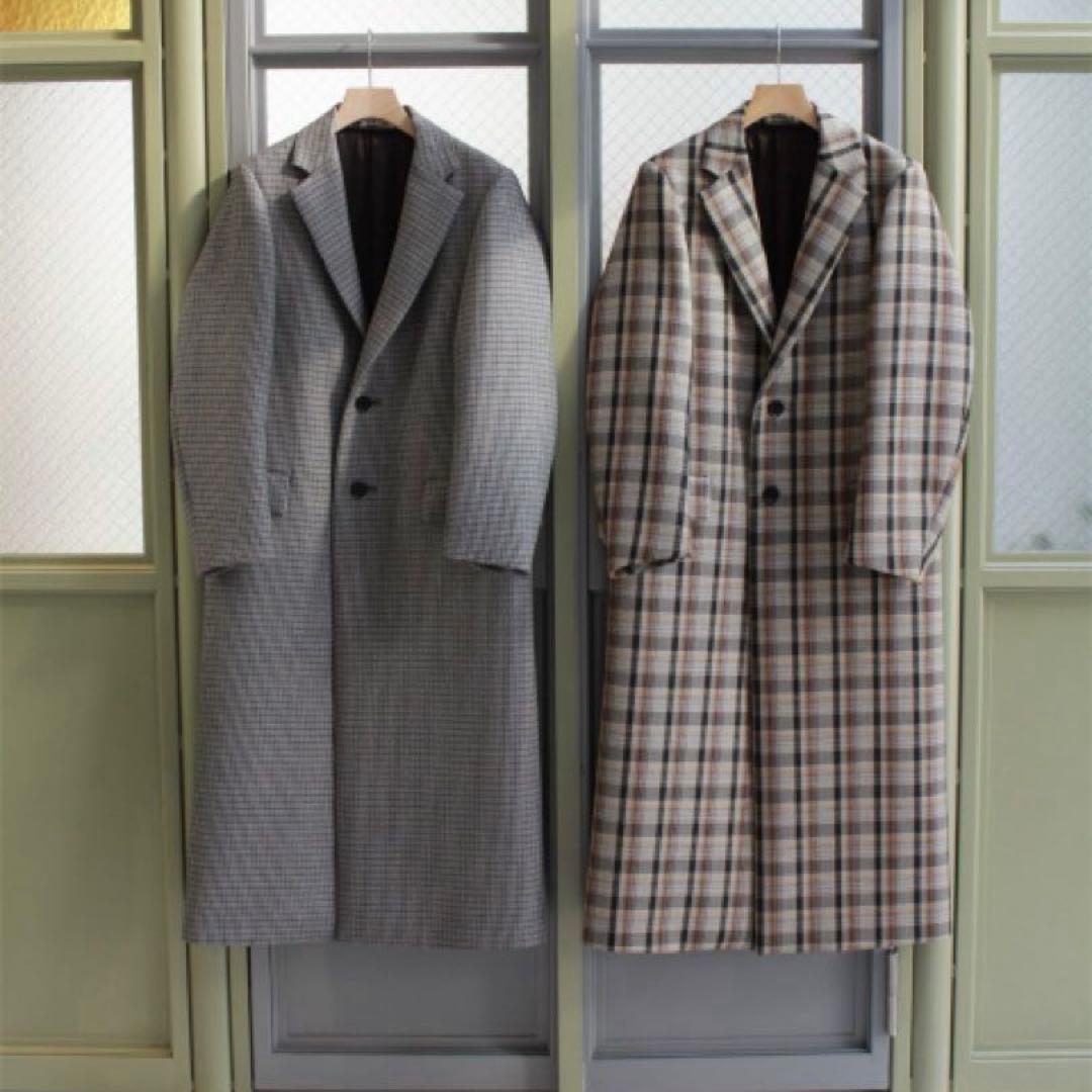 ひろAURALEE オーラリー ダブルフェイス チェック チェスターコート