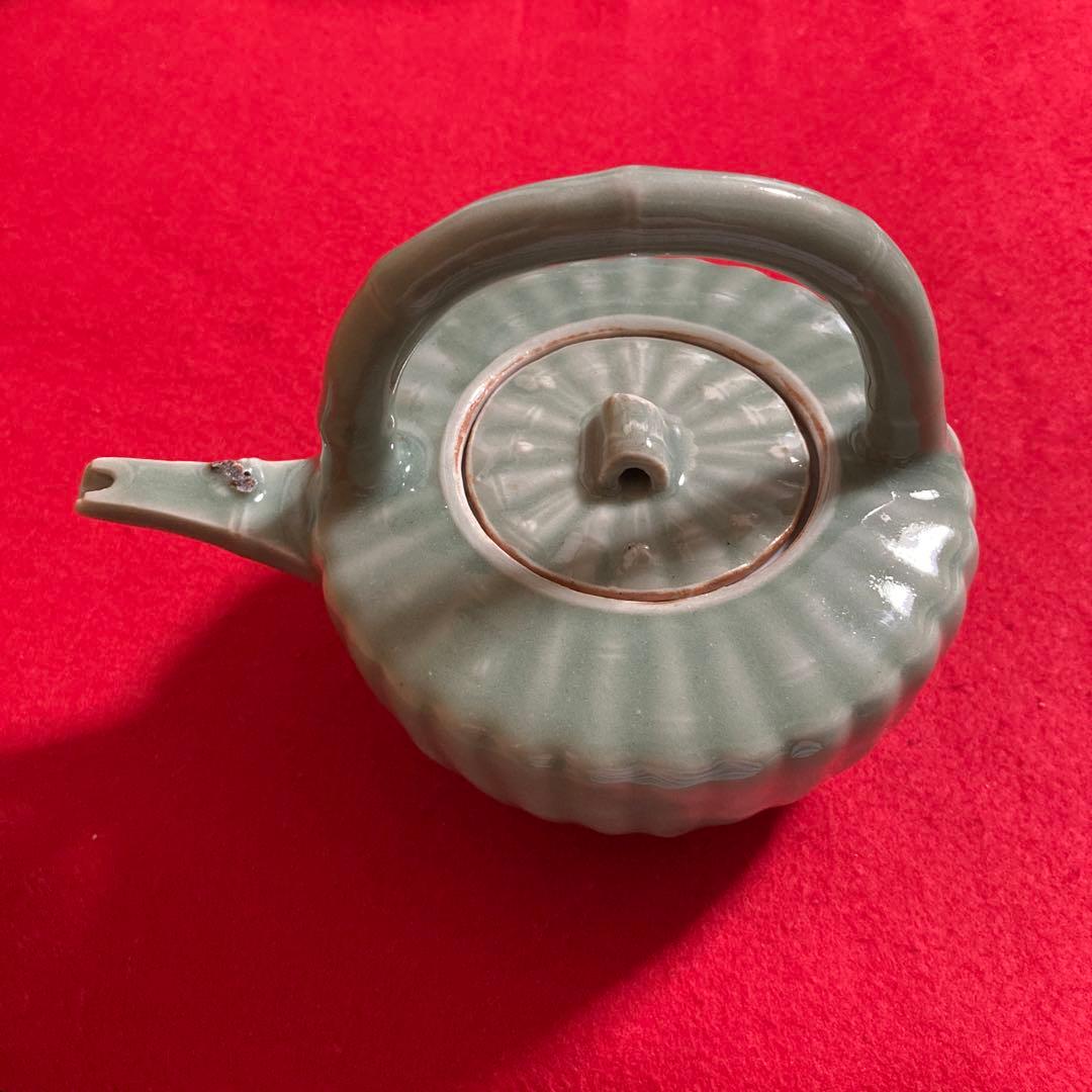 古陶磁　鍋島大川内　伊万里大川内焼　伊万里青磁竹紋銚子