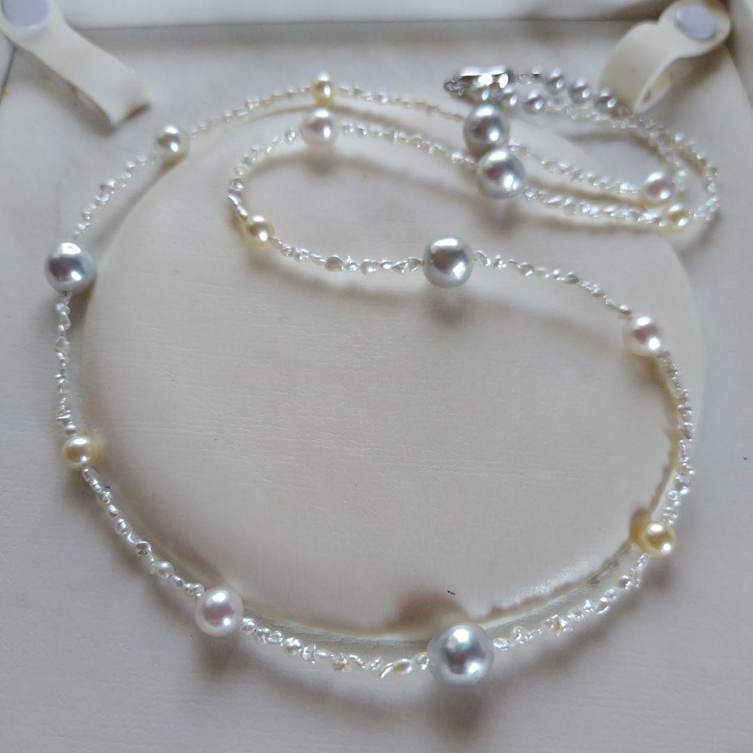 各サイズの、アコヤ真珠、あこや芥子パールの、セミロングネックレス