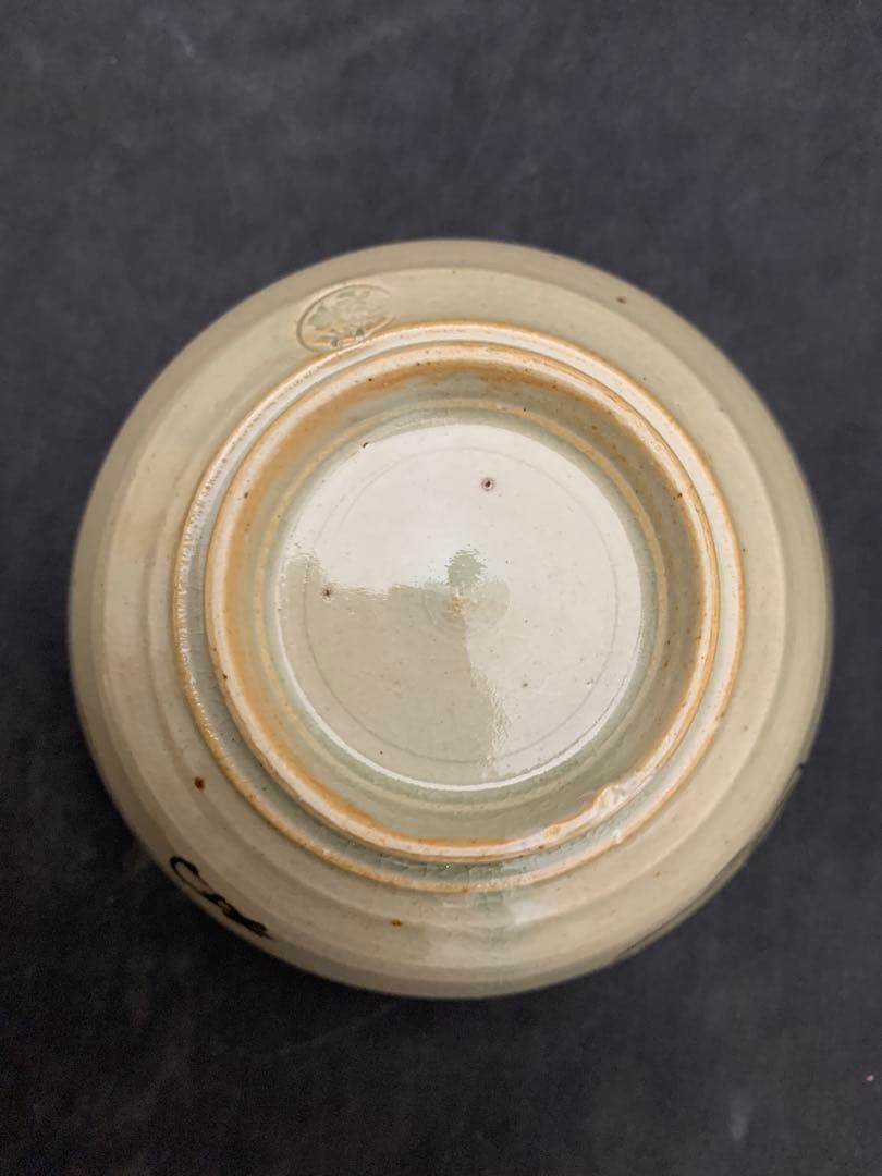 葵窯　竹里庵　加藤春ニ　蝶々絵　茶碗　茶道具　栞共箱