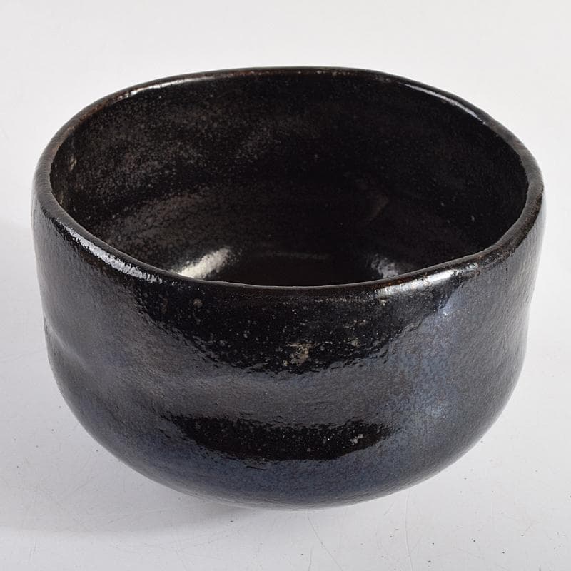 茶道具　楽吉左衛門　九代　了入作　黒楽茶碗　時代箱付　V　R9357