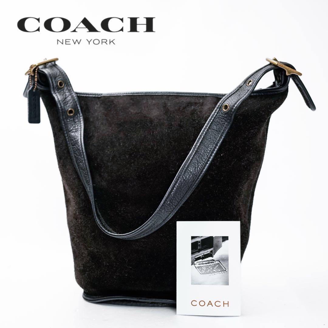 バッグ COACH 9010 Suede Shoulder Bag Leather