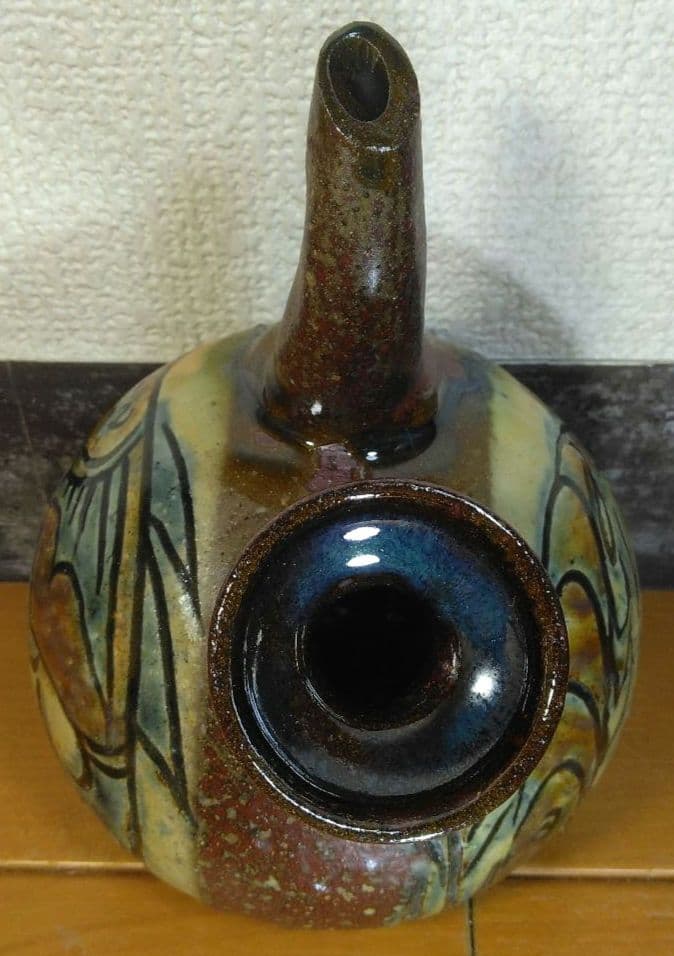 人間国宝 金城次郎 カラカラ(笑魚海老紋カラカラ) 栞 共箱 やちむん 壷屋焼