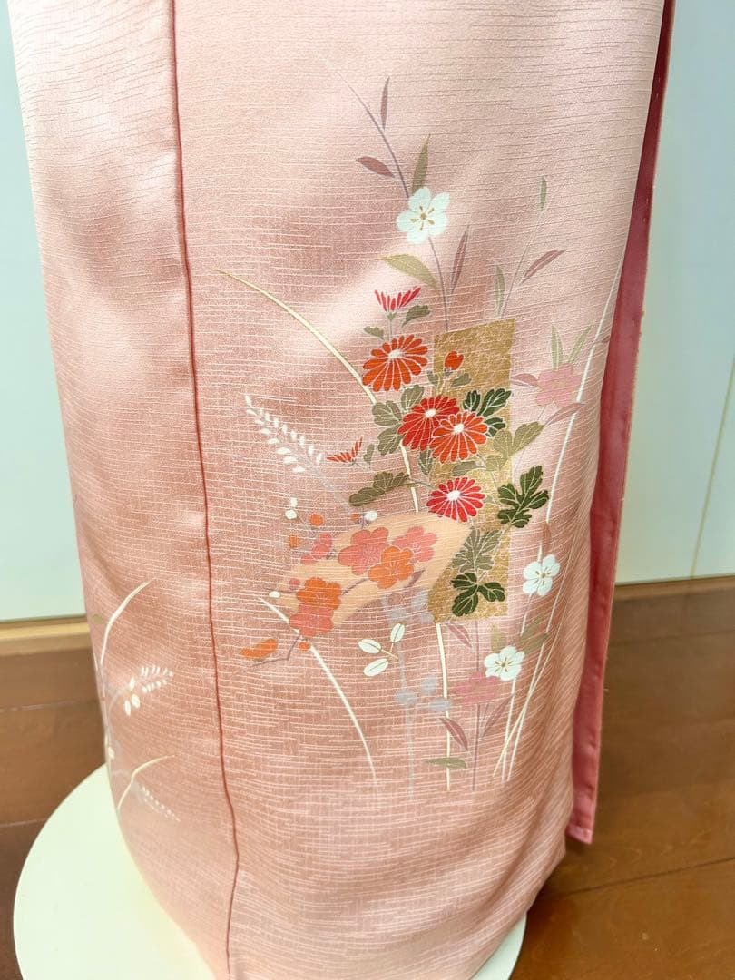 美品　しつけ糸付き　トールサイズ　裄丈長め　正絹訪問着　フルセット4点　入学式
