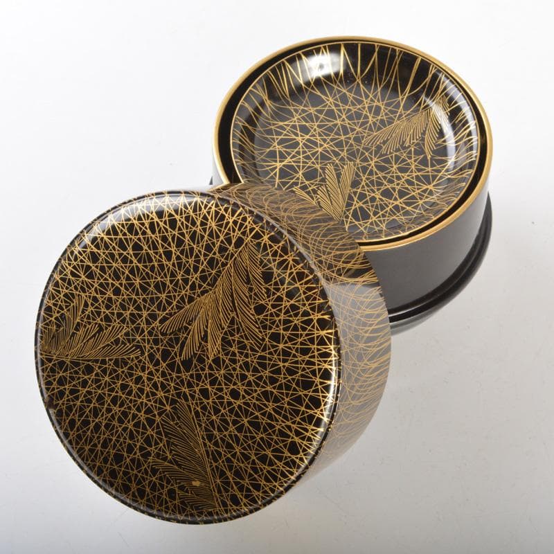 漆塗　黒漆　朱漆　金蒔絵　盃　十二客　時代箱付　V　6505