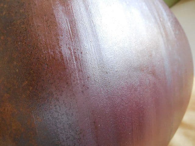 遺品整理品 備前焼 瑞穂作 壺 丸型壺 花器 花瓶 桐箱 古美術 華道 茶道