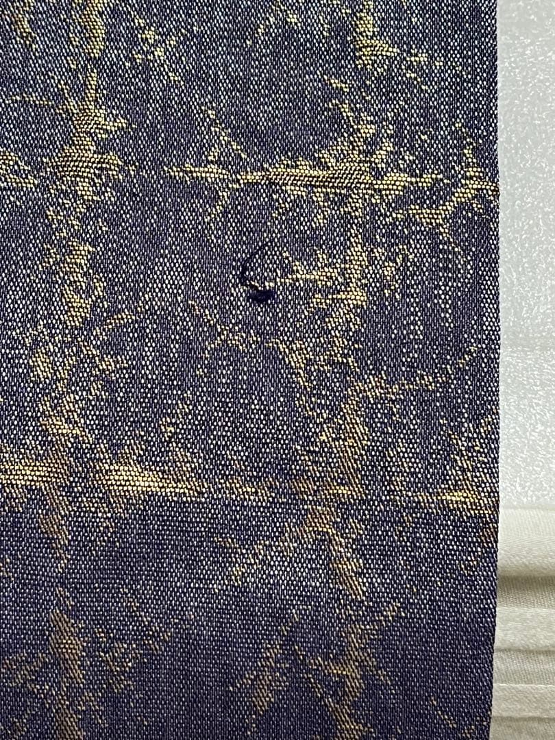 作家物 袋帯 辻が花 絞り 深紫×金彩 太鼓柄の上質な一本