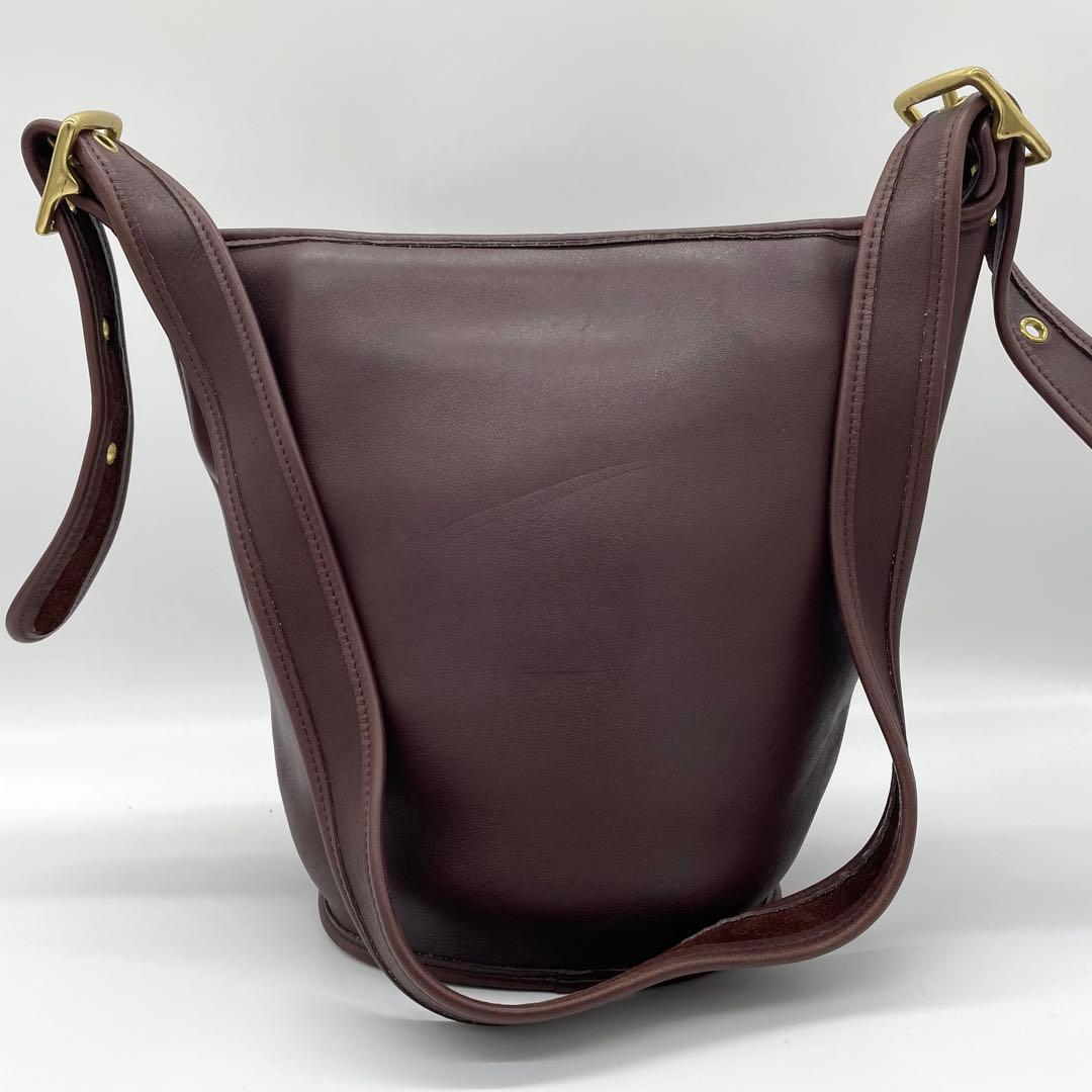 【極美品】オールドコーチ　ショルダーバッグ　バケツ　グラブタンレザー　茶　USA