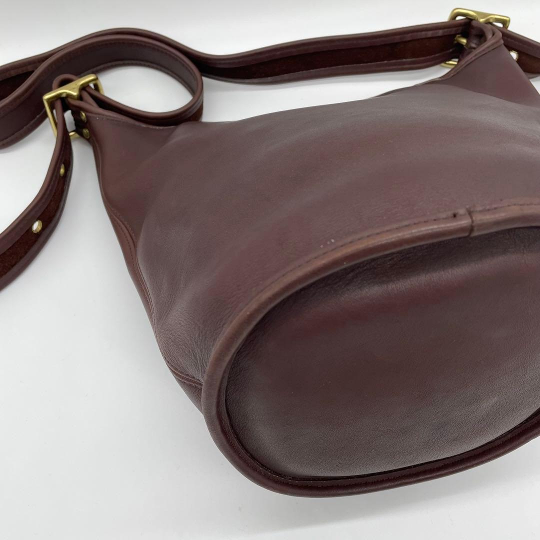 【極美品】オールドコーチ　ショルダーバッグ　バケツ　グラブタンレザー　茶　USA