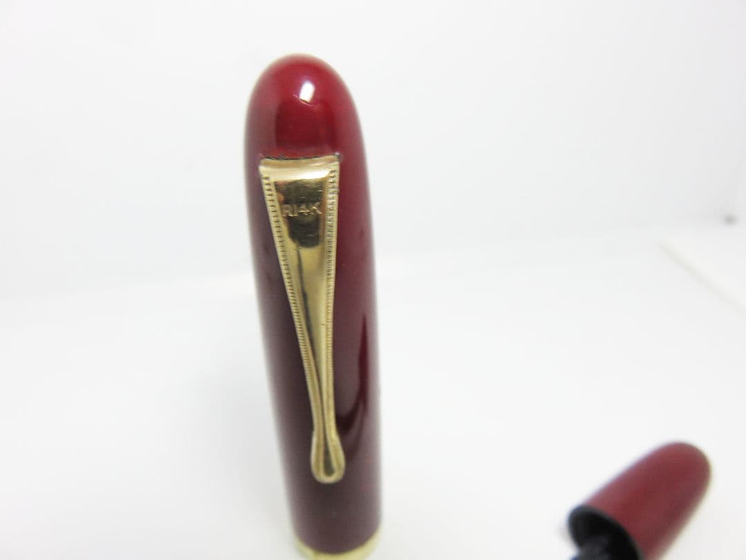 白檀塗り万年筆 14k 銘入り 永弘 兜木 蒔絵 インキ止め warranted