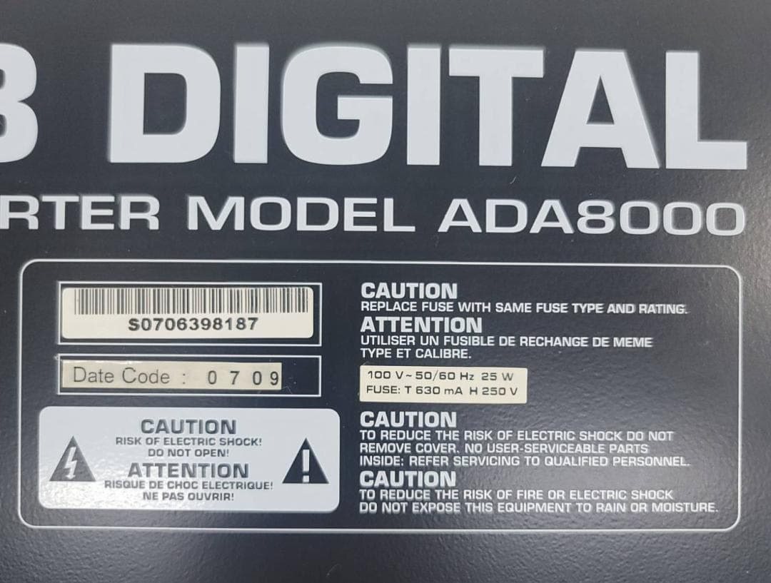 【美品】Behringer AD/DA コンバータ 8ch ADA8000 ①