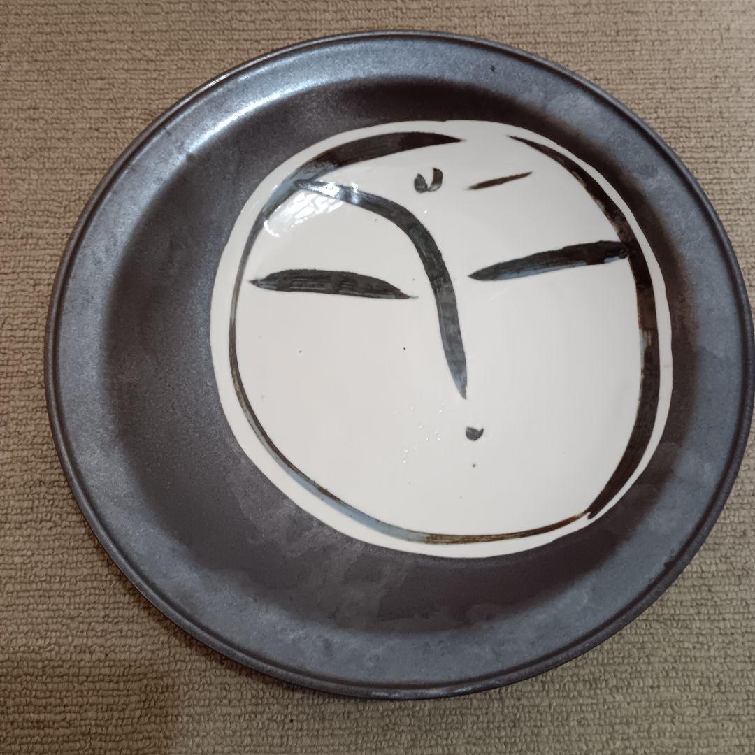 佐藤勝彦 陶器 絵皿 2枚(顔1顔4)セット 仏様 お地蔵様 大型 サイン 希少