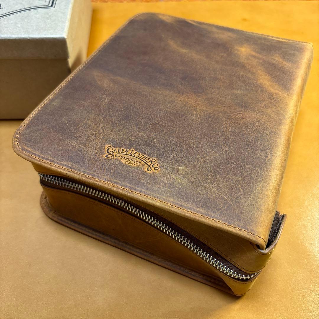 筆記具 Galen Leather Zippered 40 Slots Pen Case