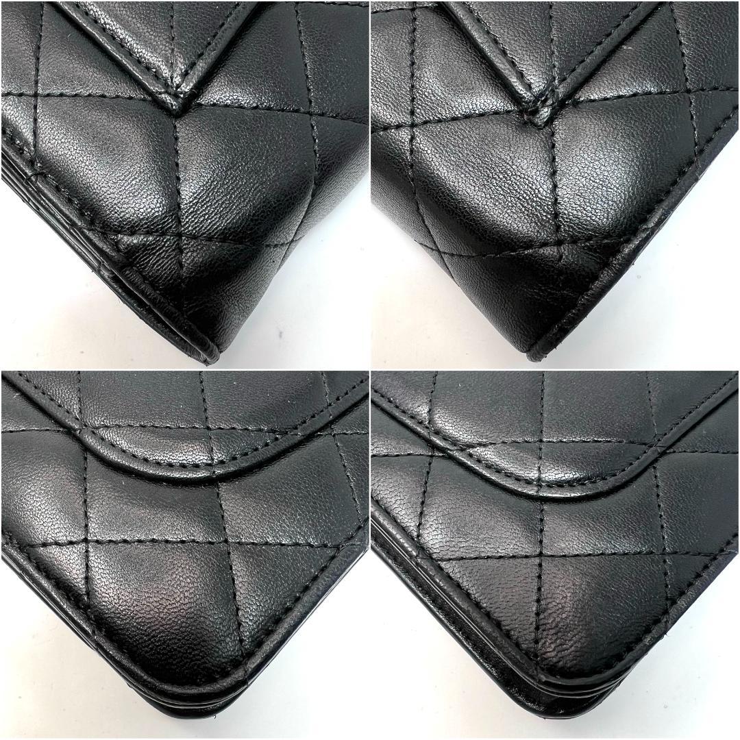 CHANEL シャネル ラムスキン マトラッセ チェーンウォレット 長財布