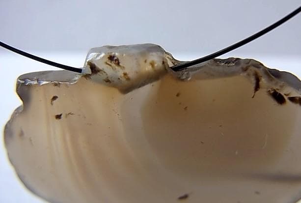 ★A1601★古代石 (203)　平玉 アゲートビーズ　瑪瑙　護符石　とんぼ玉