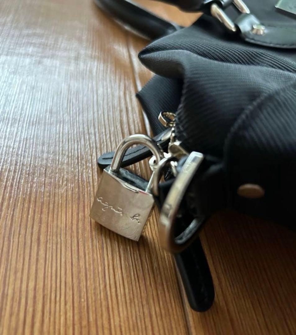 アニエス・ベー　ボストンバッグ　ブラック