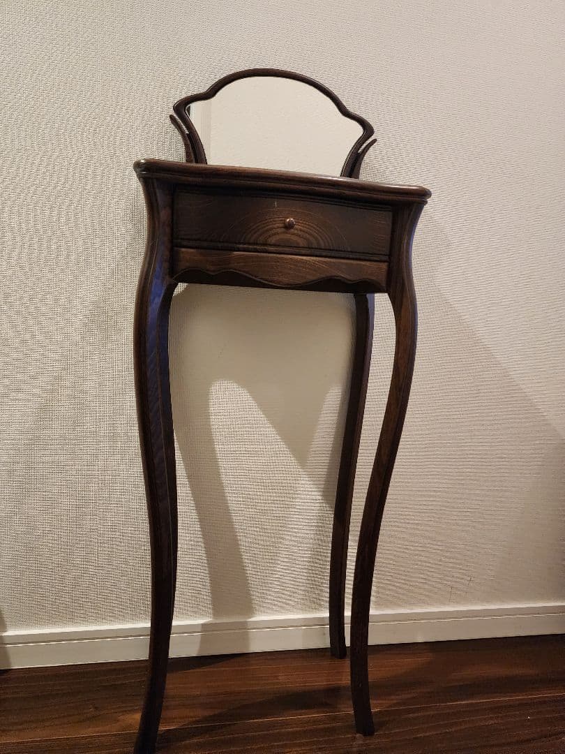 猫脚　アンティーク木製ドレッサー ミラー付き