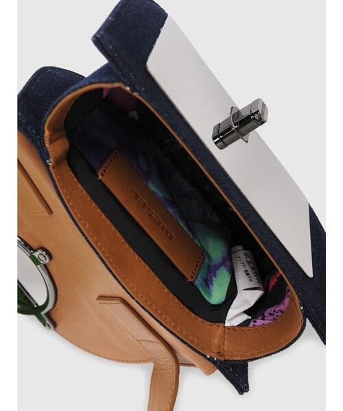 DIESEL デニム レザー ショルダーバッグ