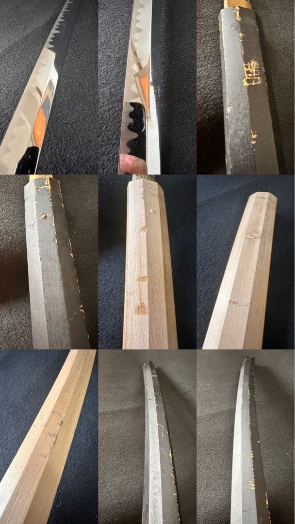 模造刀 白鞘打刀　二本まとめ　白鞘　鞘付長さ約101cm