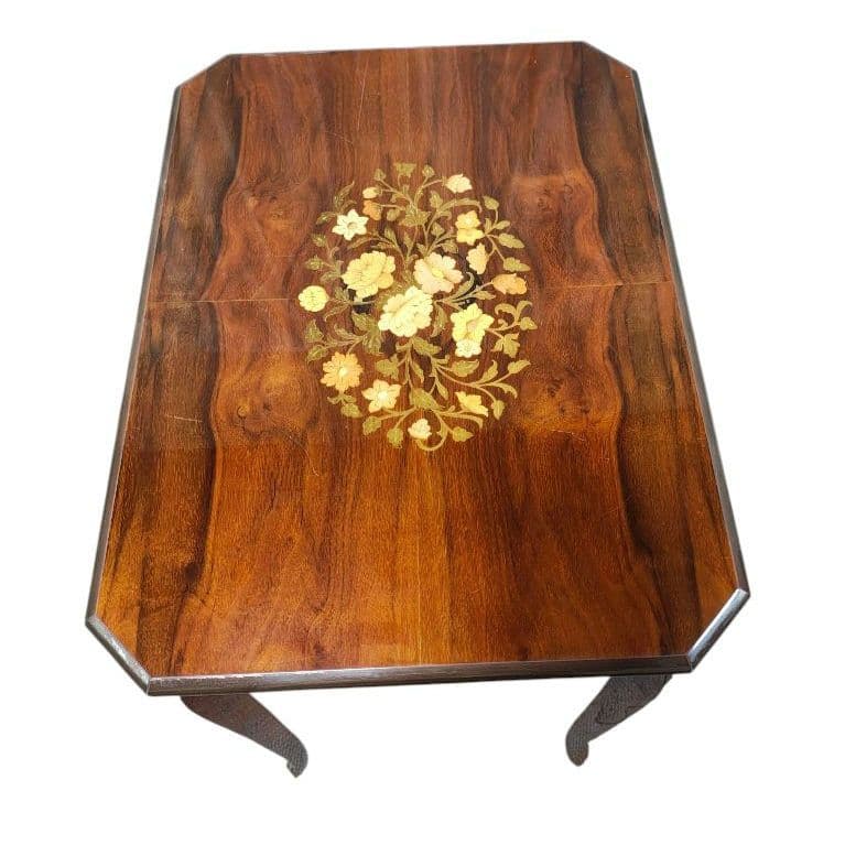 象嵌 猫脚サイドテーブル/飾り台/花台 アンティーク