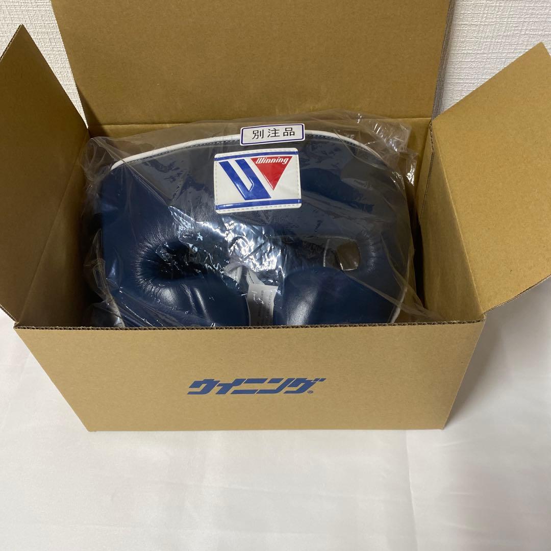 た*た様 新品未使用Winning ヘッドギア ネイビー シルバーLサイズ