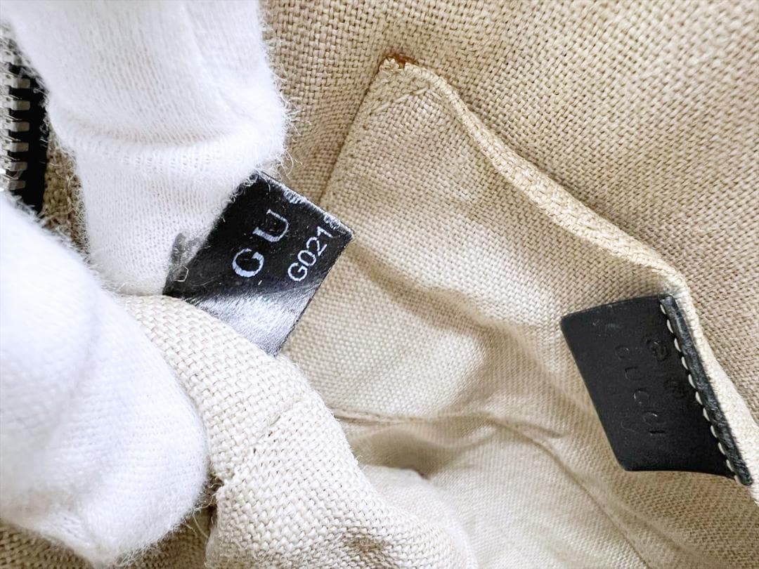 GUCCI　グッチ　マクロシマ　エンボス　ハンドバッグ　黒　449663