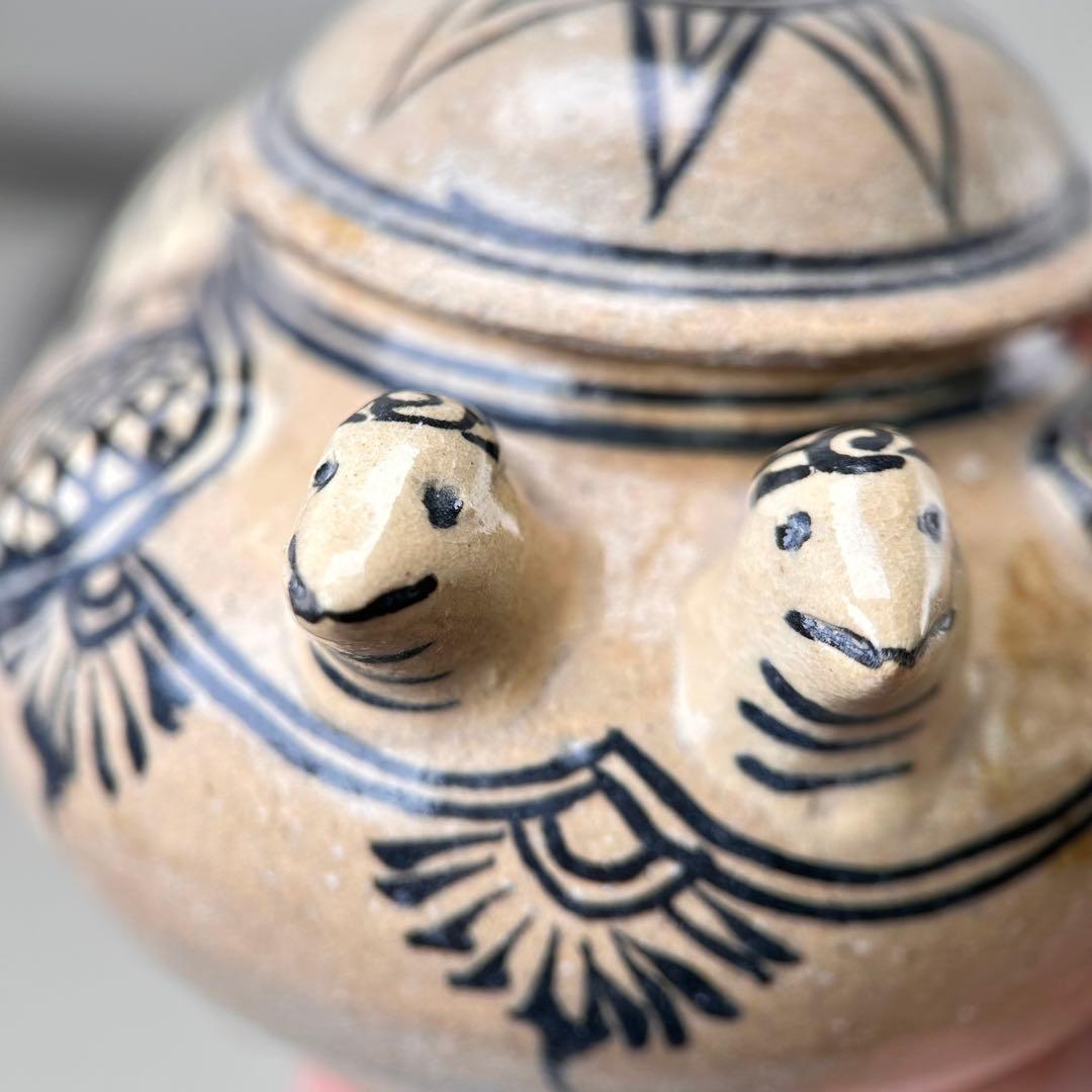 A065【タイ・骨董】宋胡録（スンコロク）鉄絵 小壺（1301年~1600年）