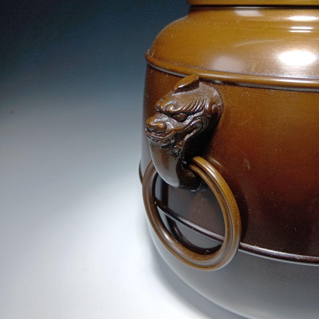 値下げ茶道具　八尾祥栄作　唐銅皆具一式　美品