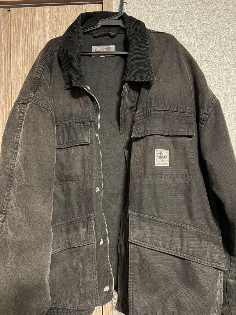 ジャケット・アウター stussy washed canvas shop jacket