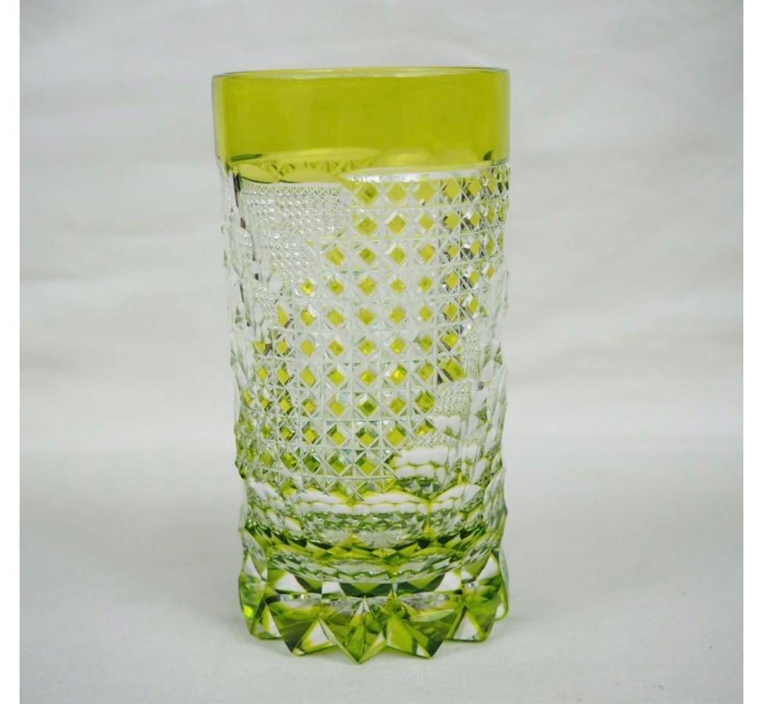 送料無料　伝統工芸士篠崎清一作　江戸切子グラス2点　篠崎硝子