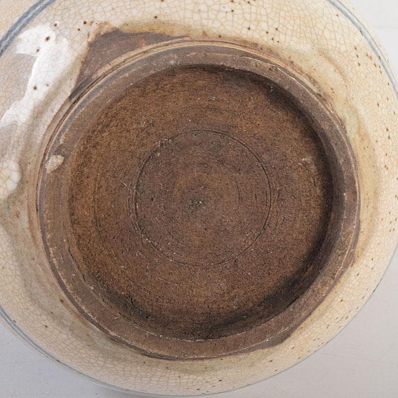 煎茶道具　益子焼　染付花文　大きめ急須　茶壷　時代箱　C　R8055C